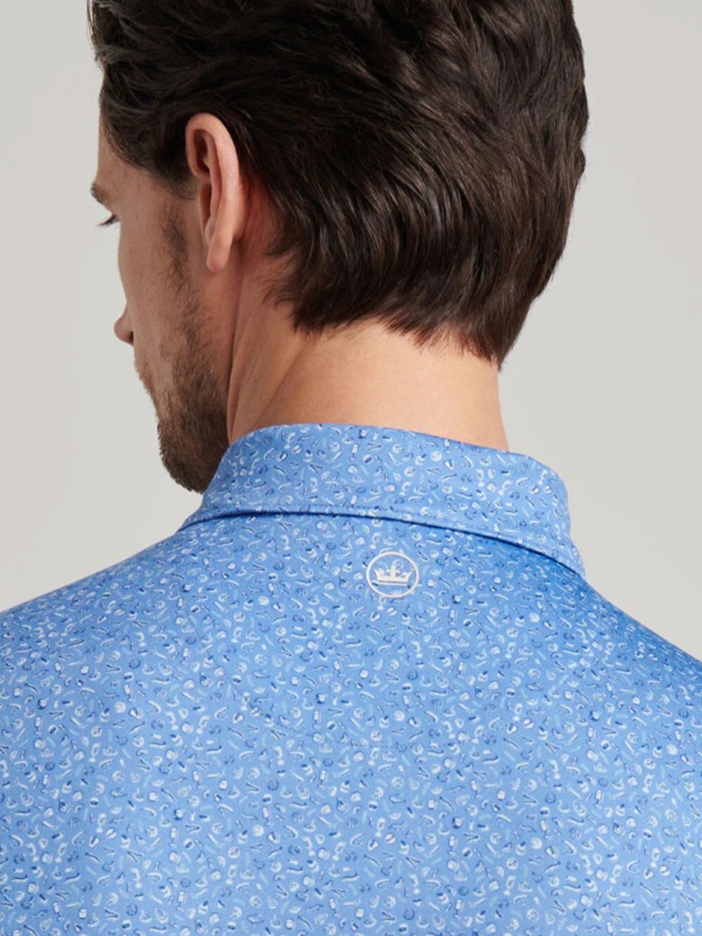 Peter Millar Men's Medium Evening Tide Champagne and Caviar Polo MSRP $118